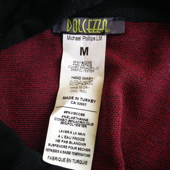 Dolcezza Red and Black Dress /Top M - Picture 2 of 12